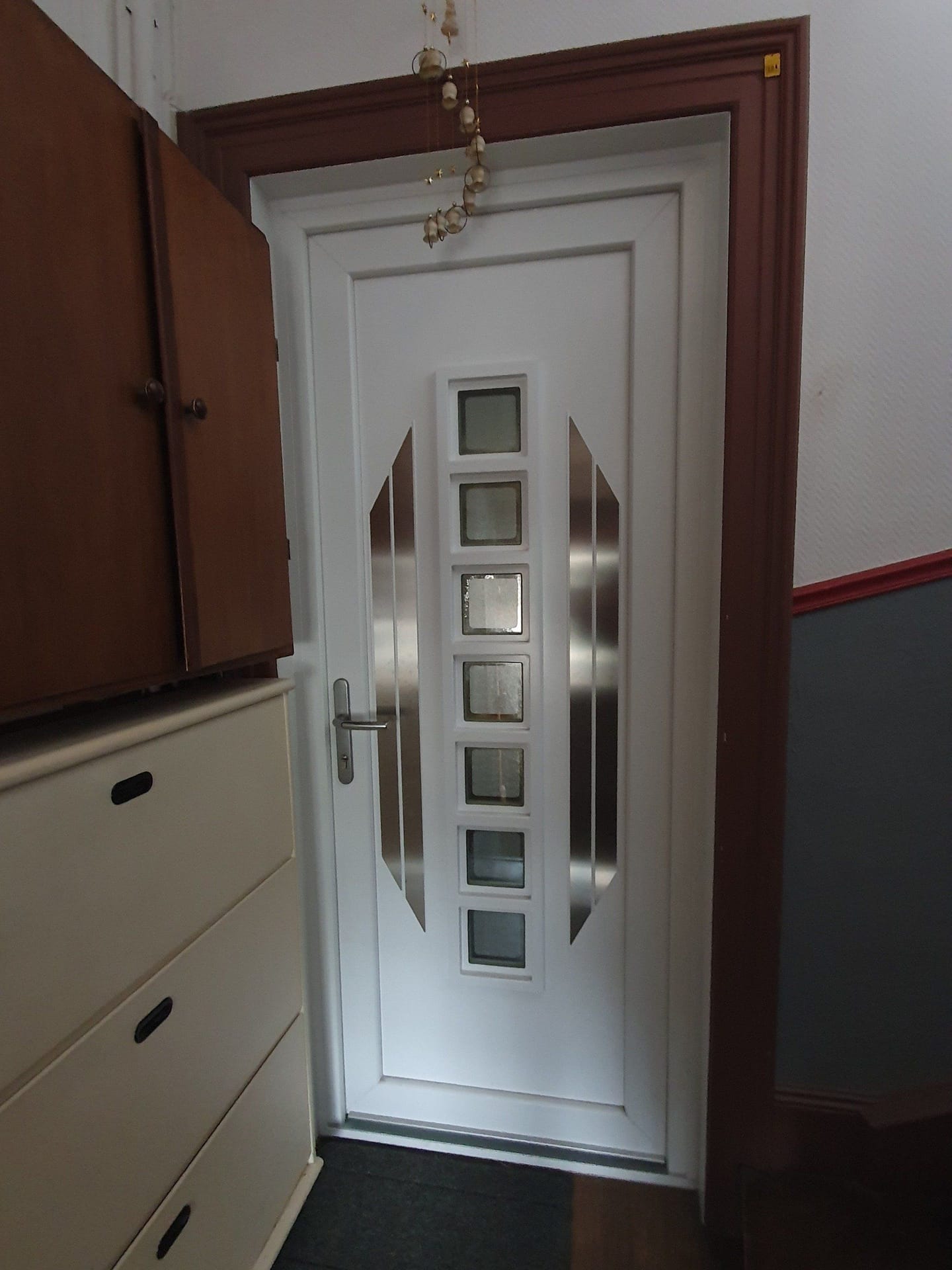 Porte d'entrée aluminium anthracite design