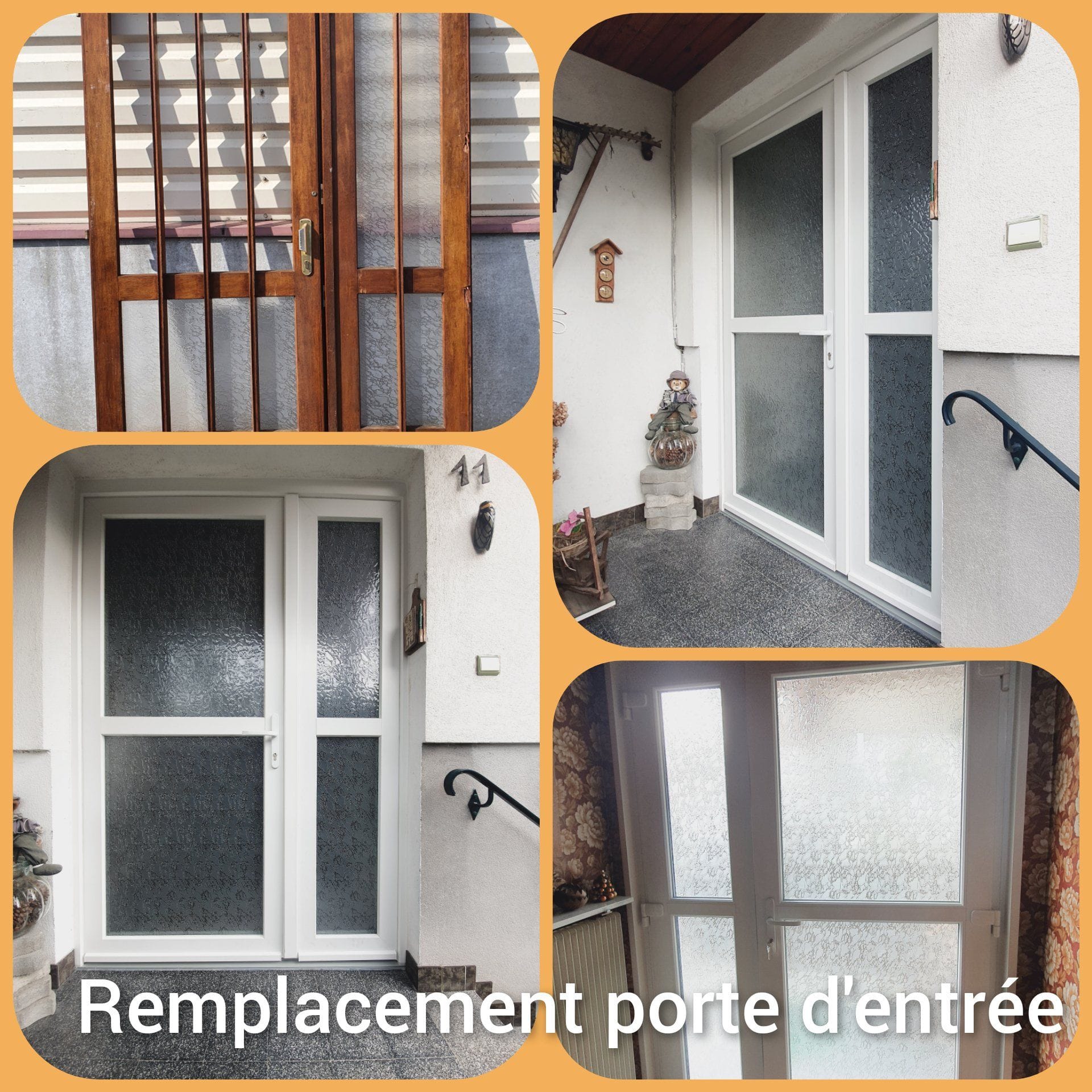 Porte d'entrée PVC avec vitrage décoratif